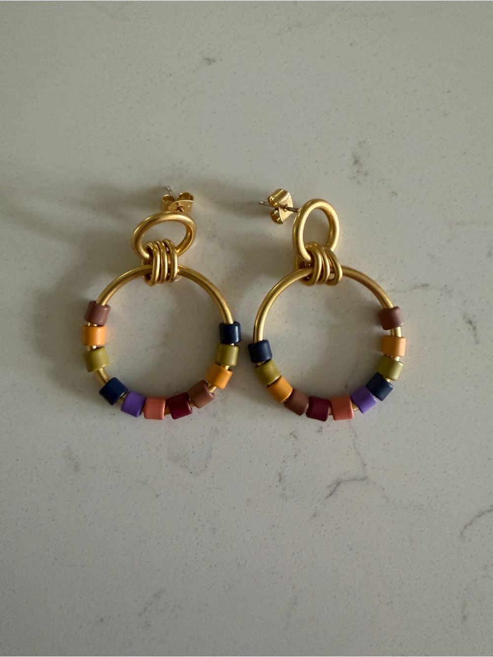 Madewell Hoop Earrings with Multicolor Beads